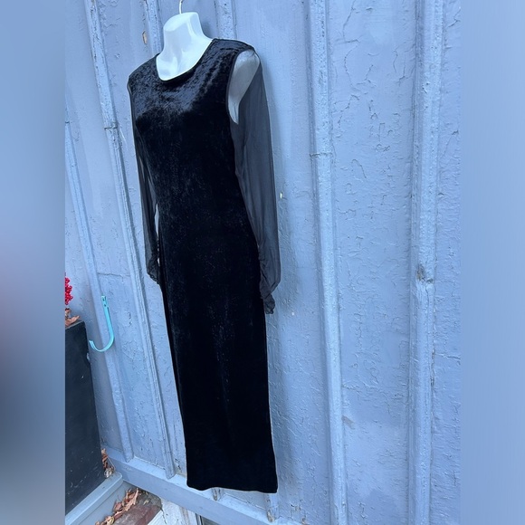 Lida Baday Velvet Bod Con Midi Dress, Size S/M - Picture 4 of 9